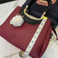 Pink Synthetic Leather Handbag with Belt & Keychain for Girls